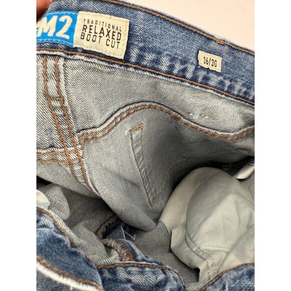 Ariat M2 Traditional Relaxed Boot Cut Blue Denim Mens 36x30 Western Rodeo - Picture 4 of 9